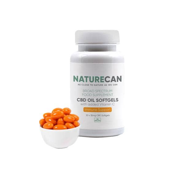 Naturecan 10mg CBD Oil Softgels with Vitamin C – 30 Capsules
