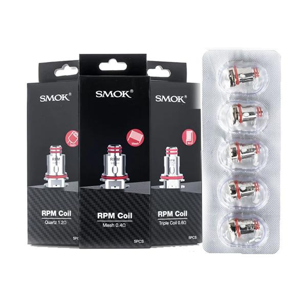 Smok RPM Replacement Coils – Triple Coil 0.6 Ohm/ Mesh 0.4 Ohm/ Quartz 1.2 Ohm/ SC 1.0 Ohm