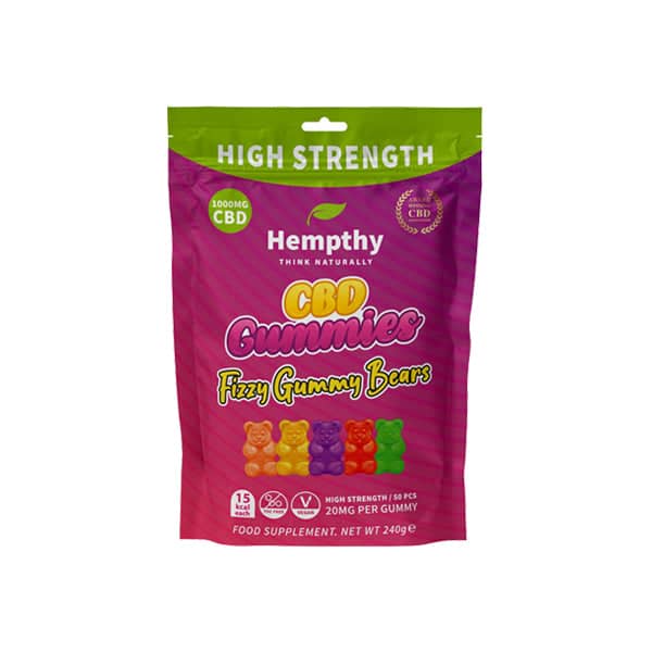 Hempthy 1000mg CBD Fizzy Gummy Bears Gummies – 50 Pieces