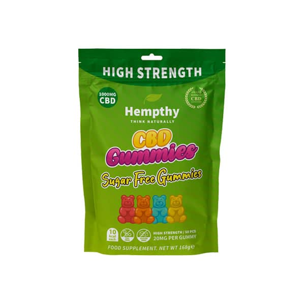 Hempthy 1000mg CBD Sugar Free Gummies – 50 Pieces