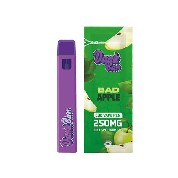 Dank Bar 250mg Full Spectrum CBD Vape Disposable by Purple Dank – 12 flavours